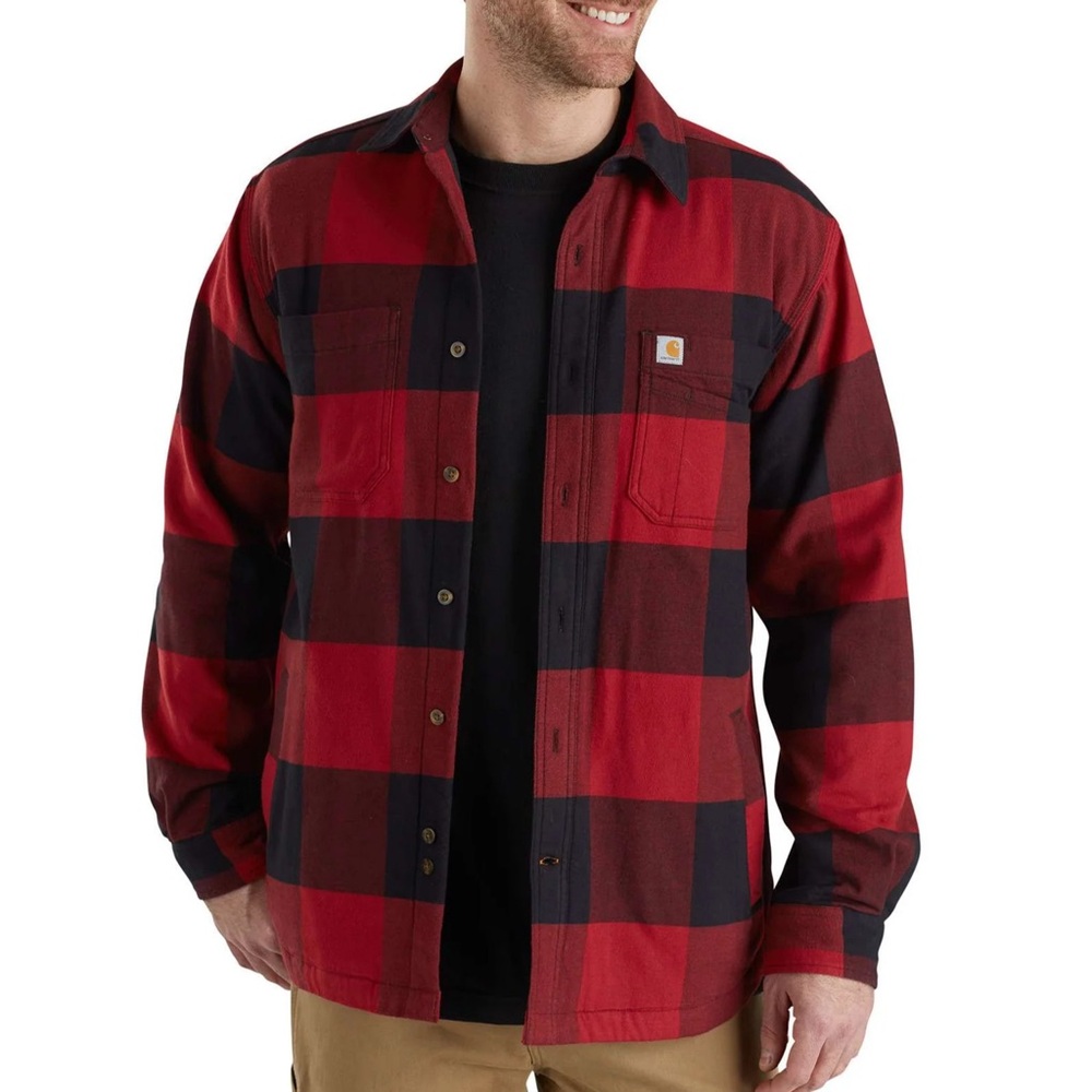 Carhartt Plaid Rugged Flex Hamilton Fleece Lined Shirt Jacket Jacket
